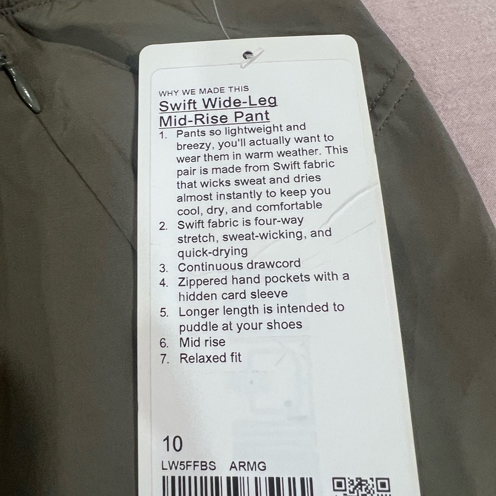 Lululemon green swift wide leg pants